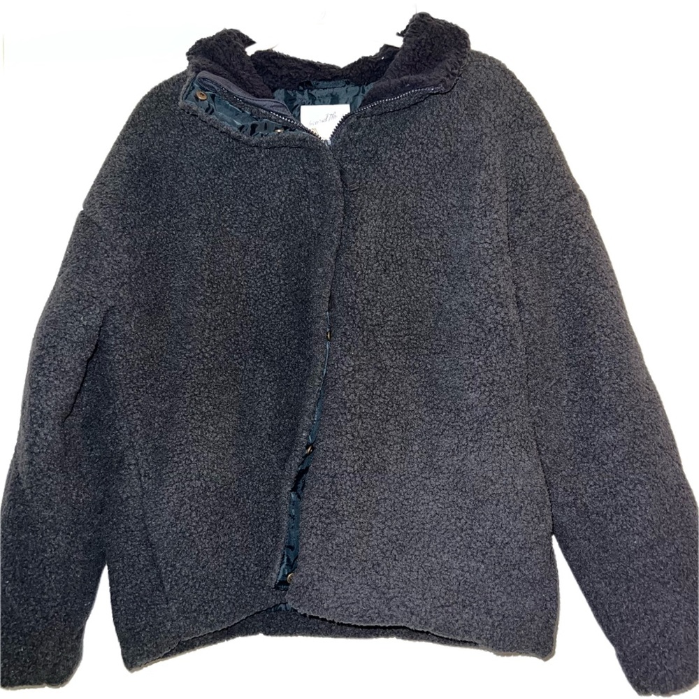 NEW Universal Thread Sherpa Coat Dark Grey Womens Large